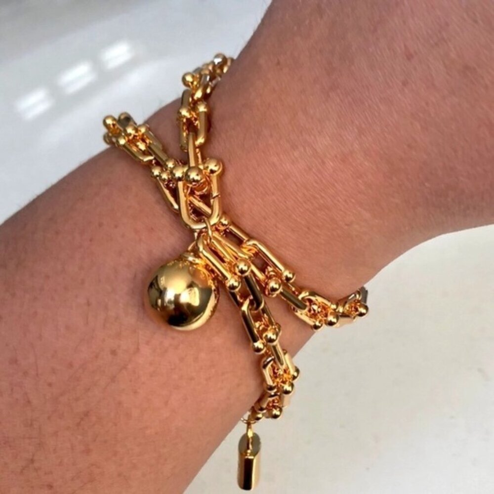 Gold Hardware Link Small Wrap Bracelet